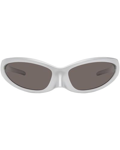 Balenciaga Silver Skin Cat Sunglasses - Black