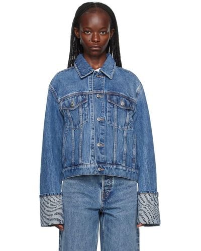 alexanderwang CORE DENIM TRUCKER JACKET IN DENIM VINTAGE FADED INDIGO -  alexanderwang® US