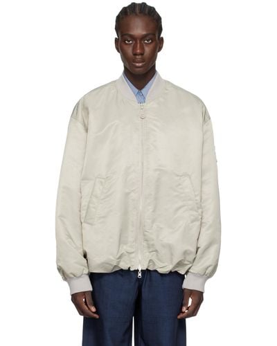 Low Classic Padded Reversible Bomber Jacket - Natural