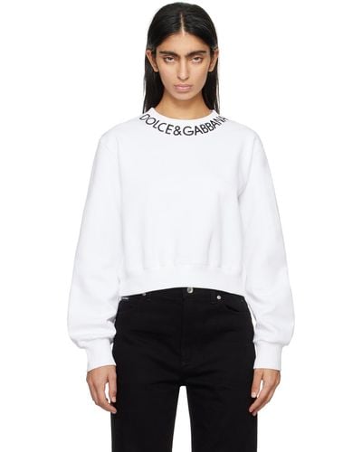 Dolce & Gabbana Dolce&gabbana White Cropped Sweatshirt