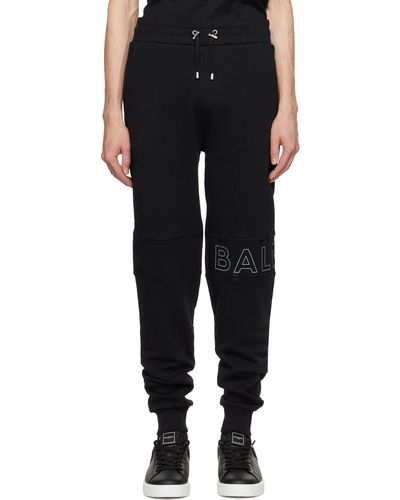 Balmain Pantalon de survêtement noir à logo gaufré
