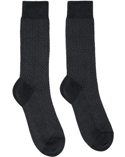 Ferragamo Grey Gancini Socks - Black
