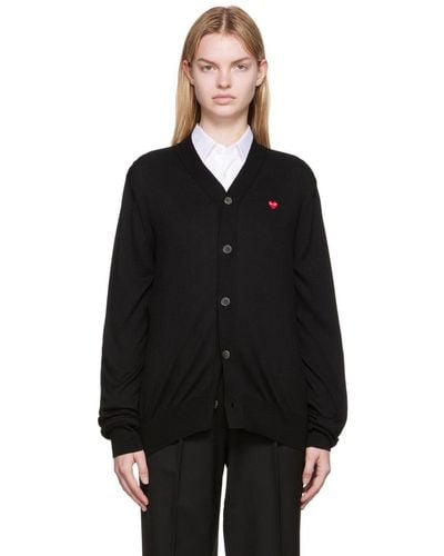 COMME DES GARÇONS PLAY Comme Des Garçons Play Small Heart Patch Cardigan - Black