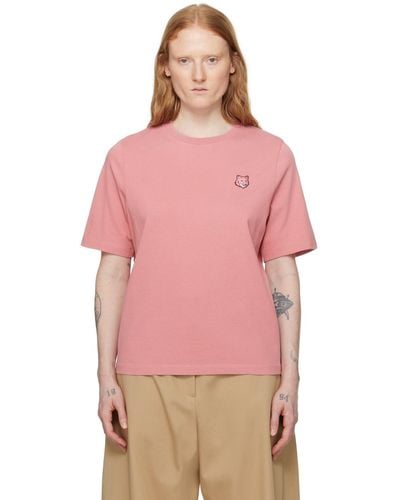 Maison Kitsuné Pink Bold Fox Head T-shirt