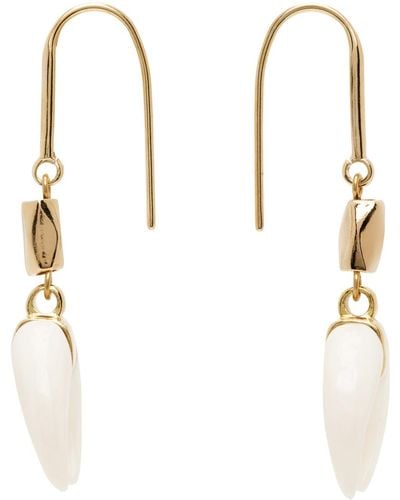 Isabel Marant Gold & White Aimable Earrings - Metallic