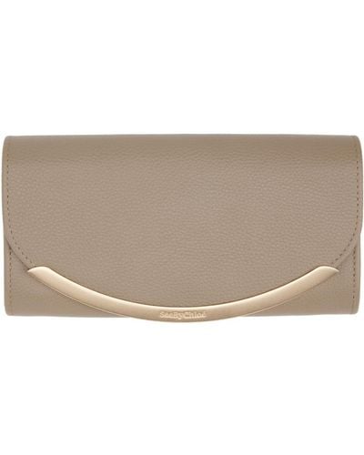 See By Chloé Taupe Lizzie Long Wallet - Black