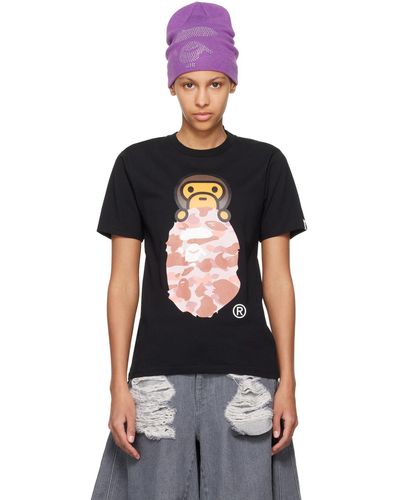 A Bathing Ape 1St Camo Milo On Ape Head T-Shirt - Black