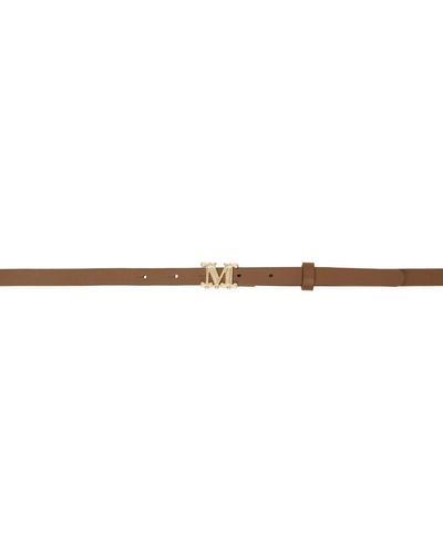 Max Mara Black Leather Monogram Belt