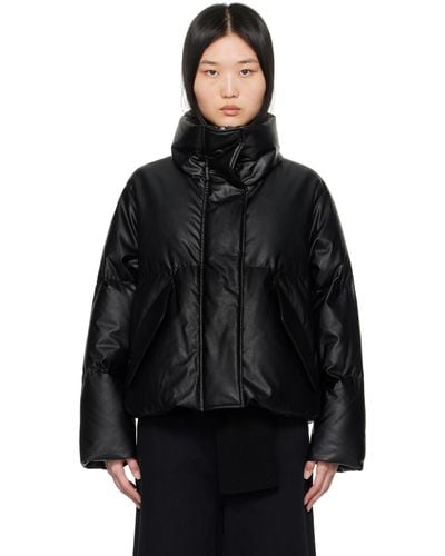 MM6 by Maison Martin Margiela Quilted Faux-Leather Down Jacket - Black