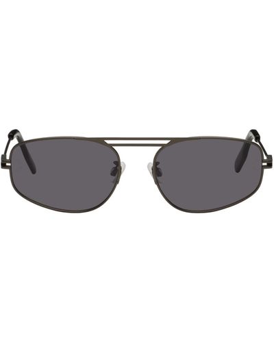 McQ Mcq Gunmetal Aviator Sunglasses - Black