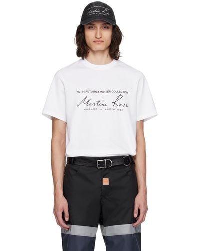 Martine Rose T-shirt blanc à logo et texte imprimés
