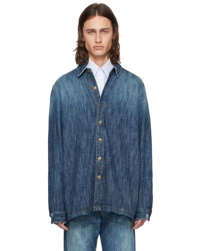 424 Pinstripe Shirt - Blue