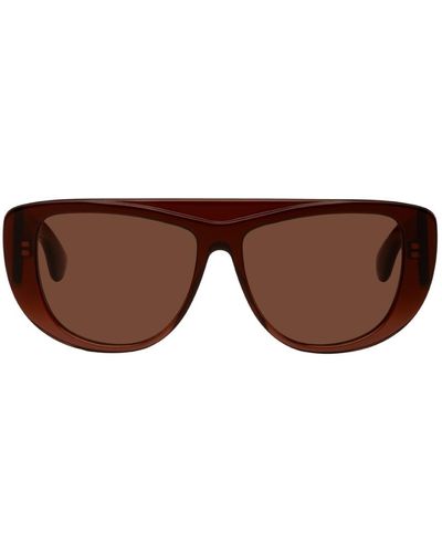 Alaïa Alaïa lunettes de soleil surdimensionnées brunes - Noir