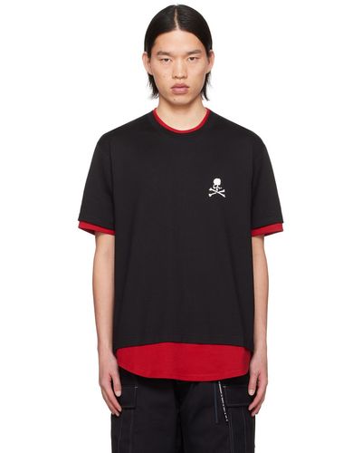 Mastermind Japan T-shirt étagé noir et rouge