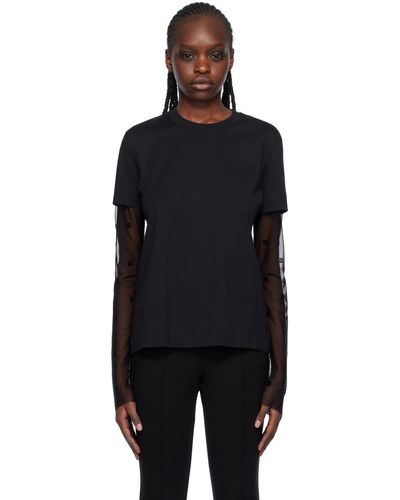 Givenchy T-shirt à manches longues noir à motif 4g