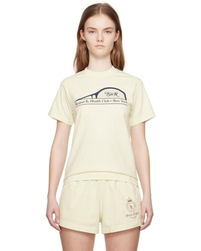 Sporty & Rich Off- S&R Racket T-Shirt - Natural