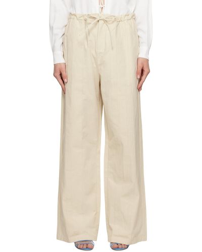 Christopher Esber Off-white Multi Panelled Trousers - Natural