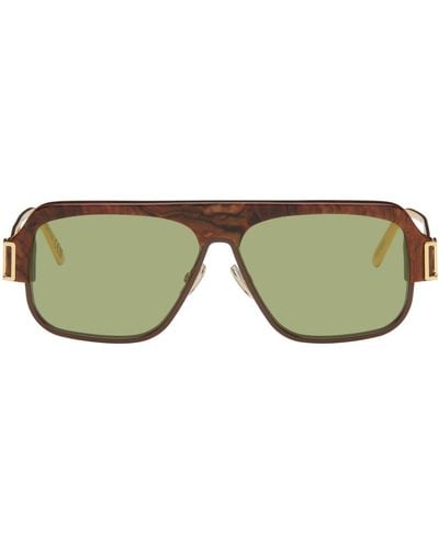 Marni Tortoiseshell And Gold Burullus Sunglasses - Green