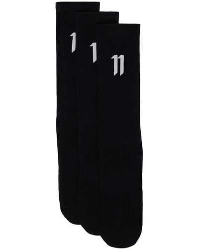 Boris Bidjan Saberi 11 Three-pack Black Logo Socks