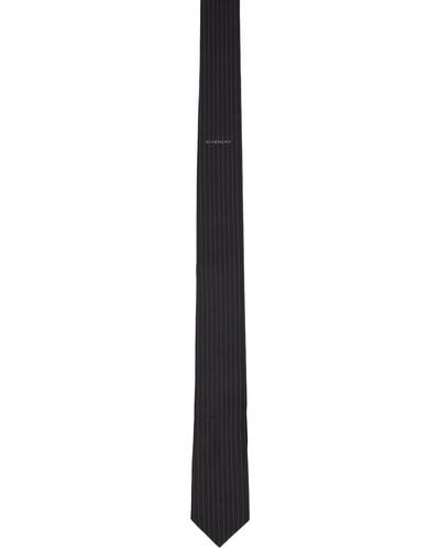 Givenchy Micro Stripelogo Tie - Black