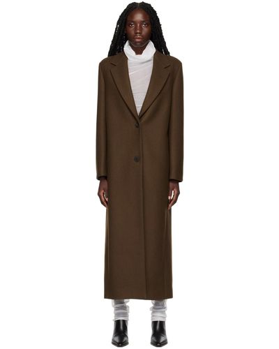 The Row Brown Brushed Coat - Black