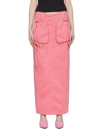 Blumarine ロゴ刺繍 マキシスカート - ピンク
