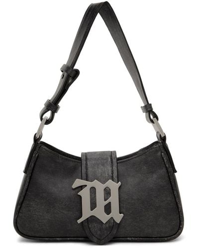 MISBHV Grey Leather Small Bag - Black