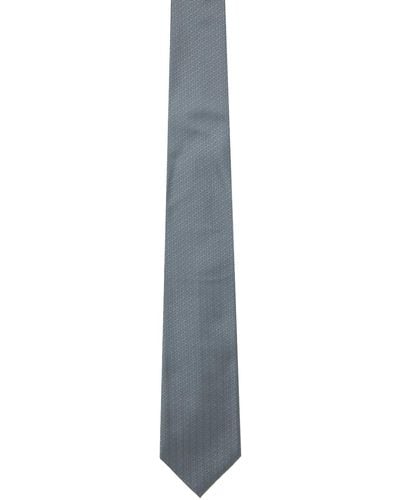 Zegna Cravate grise en soie de mûrier - Noir