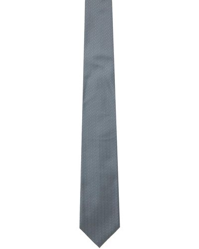 Zegna Grey Natural Silk Tie - Black