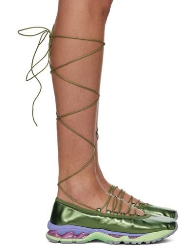 Kiko Kostadinov Green Hybrid Ballerina Flats - Brown