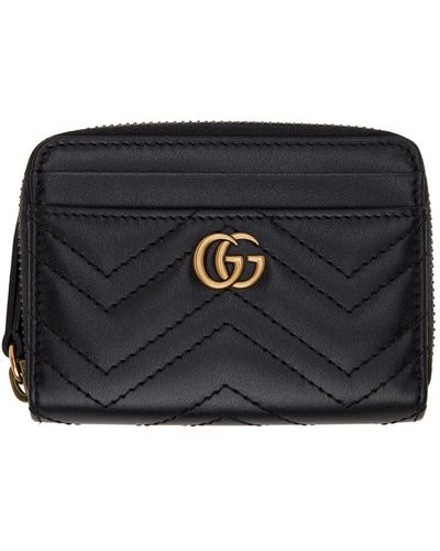 Gucci Black Marmont 2.0 Quilted Key Case Keychain for Women