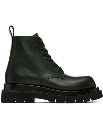 Bottega Veneta Green lugged Boots - Black