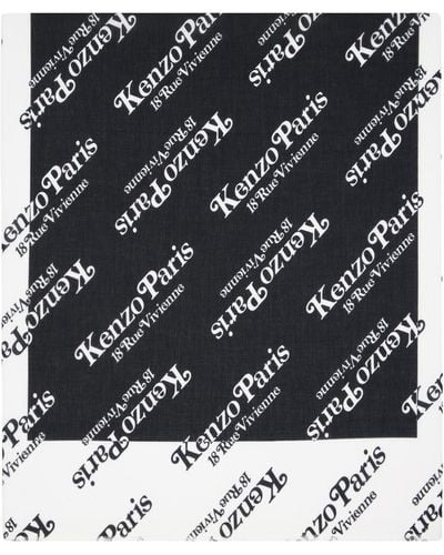 KENZO &ホワイト Paris Gram スカーフ - ブラック
