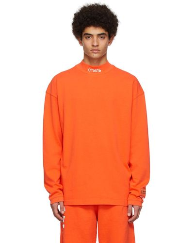 Heron Preston Style Long Sleeve T-shirt - Orange