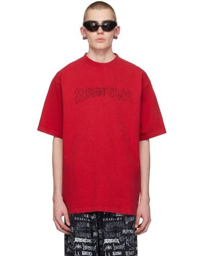 Balenciaga Red Printed T-shirt