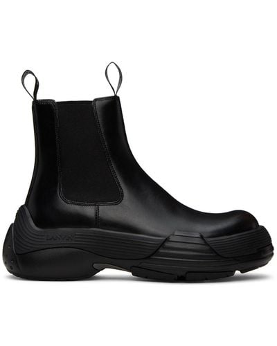 Lanvin Black Flash-x Bold Chelsea Boots