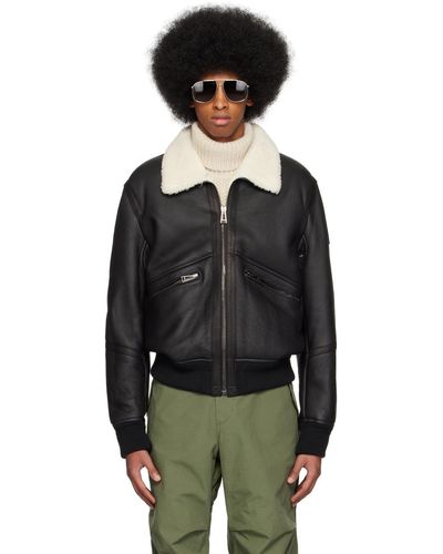 Belstaff Blouson tracer noir à doublure en peau retournée