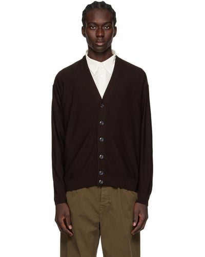 Lemaire Brown Twisted Cardigan - Black