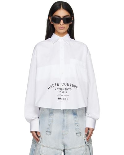 Vetements ホワイト Haute Couture シャツ