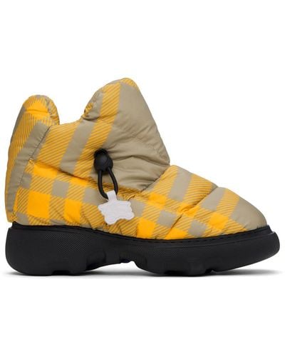 Burberry Check Pillow Boots - Yellow