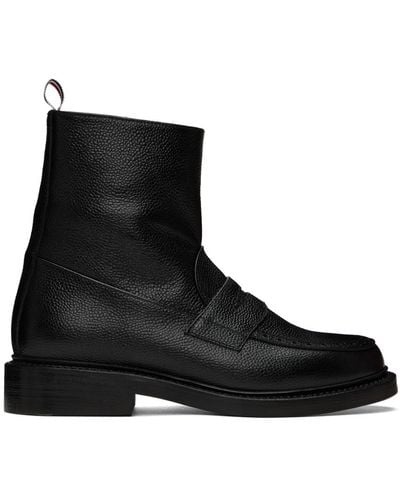 Thom Browne Penny Loafer Ankle Boots - Black