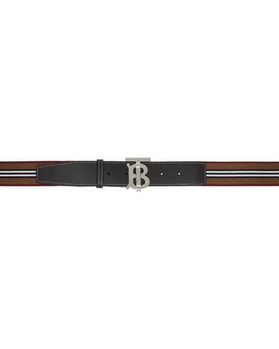 Burberry Brown Icon Stripe Belt - Black