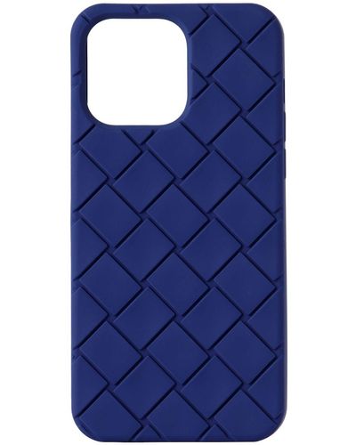 Bottega Veneta Navy Intreccio Iphone 14 Pro Max Case - Blue