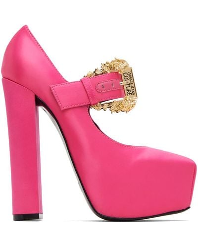 Versace Jeans Couture Chaussures à talon bottier hurley roses à plateforme