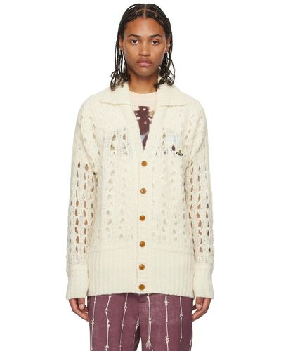 Vivienne Westwood Off-white Spread Collar Cardigan - Natural