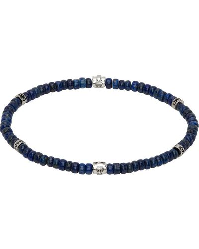 Ferragamo Bracelet bleu marine à lapis lazuli - Noir