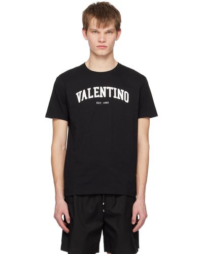 Valentino T-shirt noir à logo imprimé