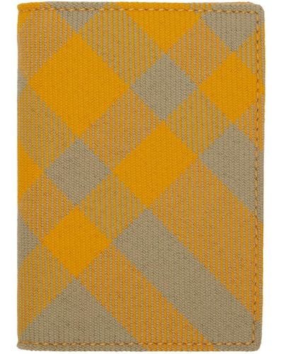 Burberry Yellow Check Folding Card Holder