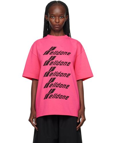 we11done T-shirt rose à logos imprimés