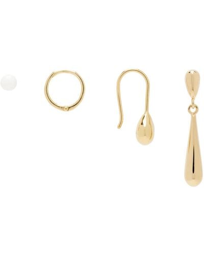 Lemaire Gold Piercings Earrings Set - Black